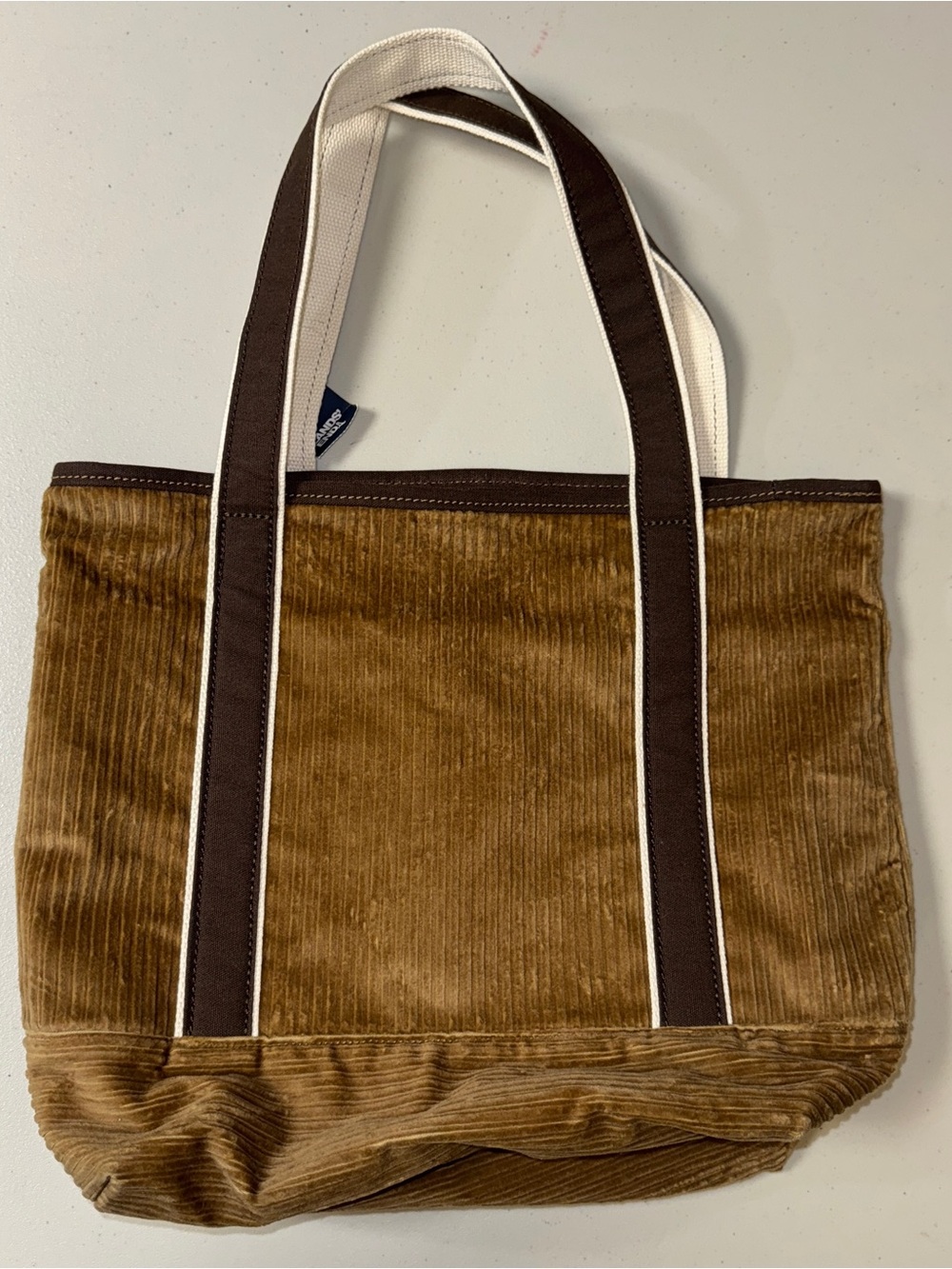 NWT LANDS END 5 Pocket Corduroy Tote Bag Tan Brown Dark Toffee Preppy Classic - Picture 5 of 14